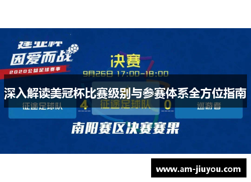 深入解读美冠杯比赛级别与参赛体系全方位指南